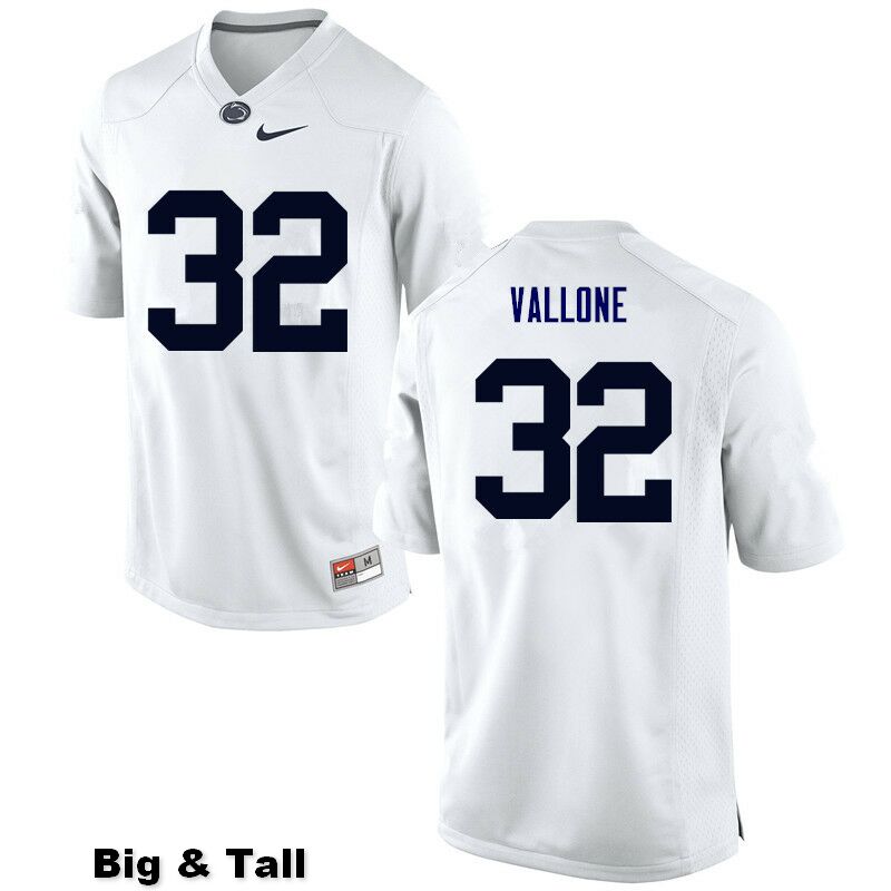 NCAA Nike Men's Penn State Nittany Lions Mitchell Vallone #32 College Football Authentic Big & Tall White Stitched Jersey JQR5298NM